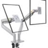 North Bayou Ultra Wide Full Motion Swivel Dual Monitor Mount for 22”-32”- Silver (G32)