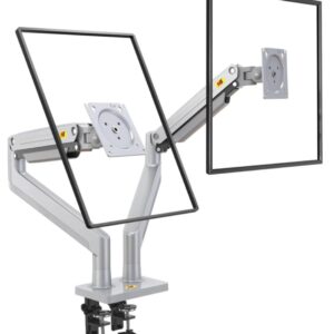 North Bayou Ultra Wide Full Motion Swivel Dual Monitor Mount for 22โ-32โ- Silver (G32)